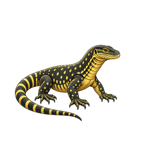 Monizard — the widget's black and gold monitor-lizard mascot